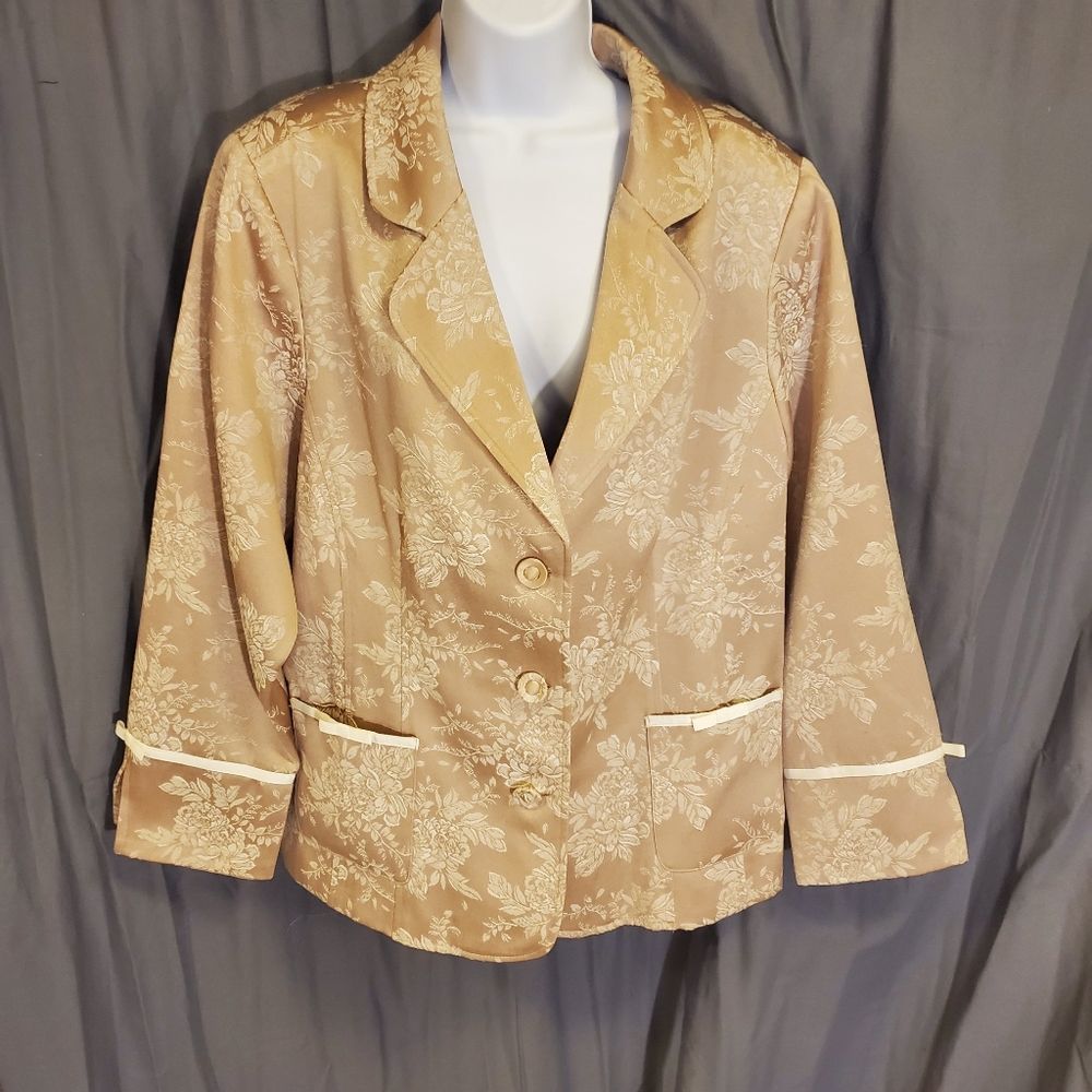 Susan Graver 1x Women's Jacket floral